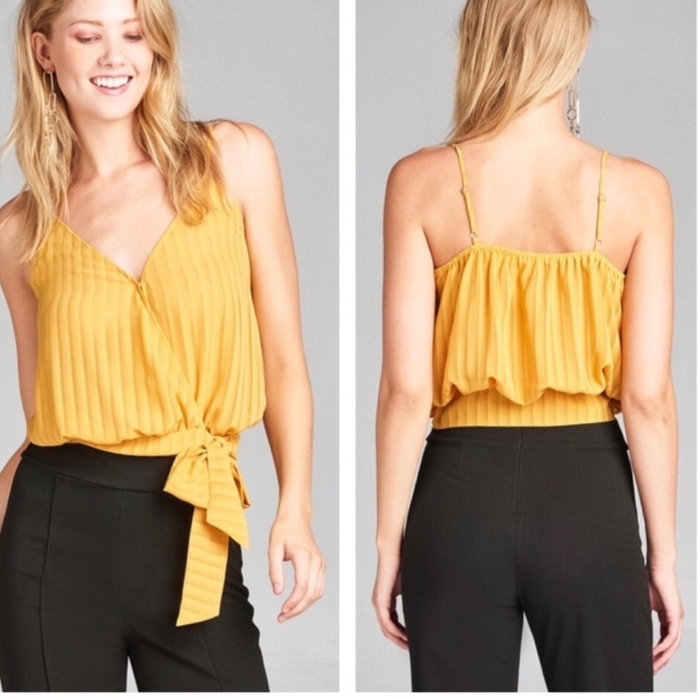 Yellow Surplice Cami Blouse